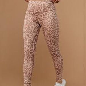 Revolve x Tan + Lines x Sivan Temescal Canyon Pink Leopard Leggings Small Pants
